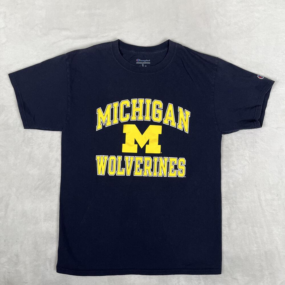 Michigan Wolverines Shirt Mens Medium Blue NCAA Basketball Champion Graphic Tee